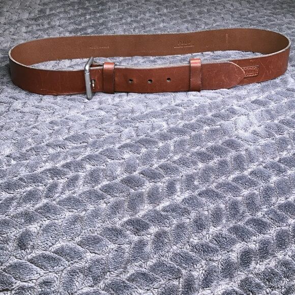 POLO RALPH LAUREN Distressed Leather Western Belt - Picture 1 of 11